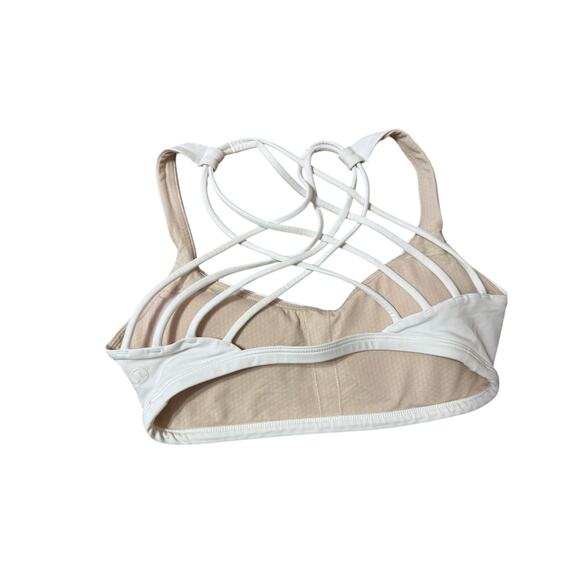 Lululemon Free To Be Strappy Back Yoga Sports Bra White Criss Cross Size 4 - Picture 5 of 5